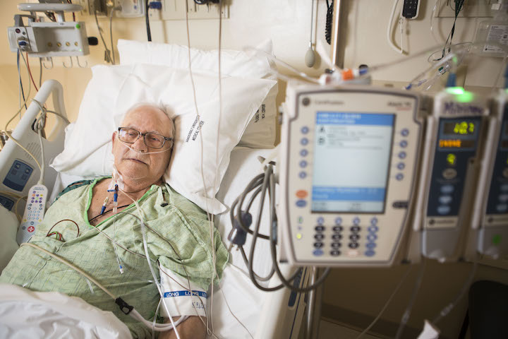 Jerry Parker in hospital room